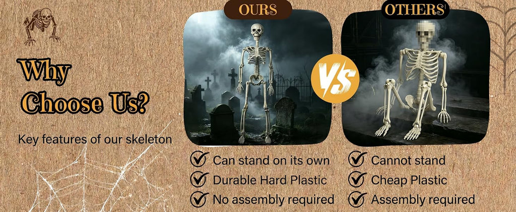 wymulot 2-Pack 40-Inch Posable Halloween Skeletons – 2 Pack 40 Inches Halloween Skeleton – product detail