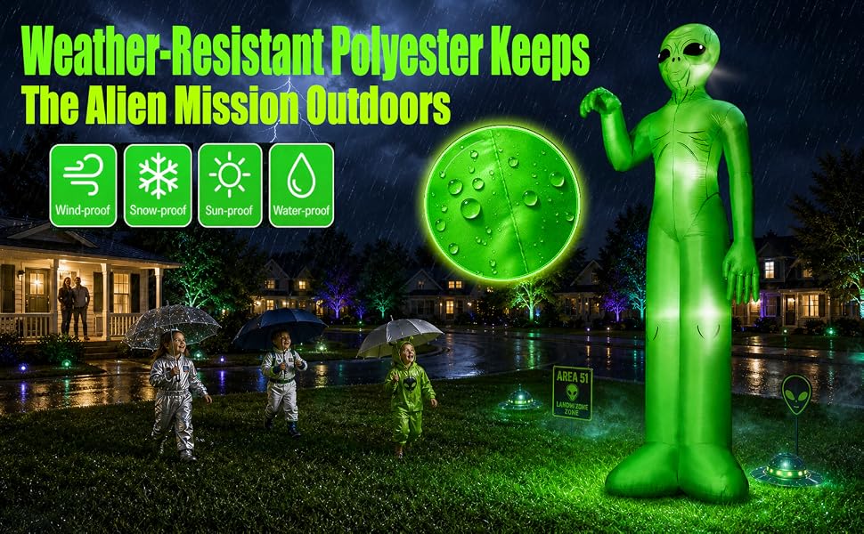 zukakii QM-WS-026 12-Foot Halloween Alien Inflatable – green – product detail