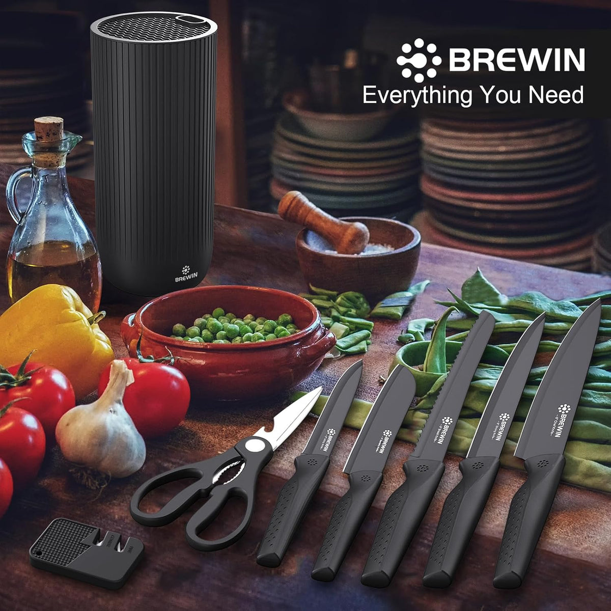 Brewin Knife and Block Set, 8 Pieces