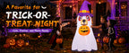 GOOSH 69431 6.2-Foot Halloween Dog & Ghost & Pumpkin Inflatable – White – product detail