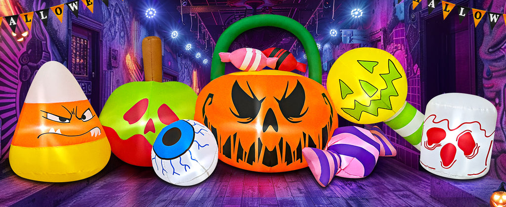 KOOY Halloween Inflatable Decorations – Pumpkin Ghost Combo – product detail