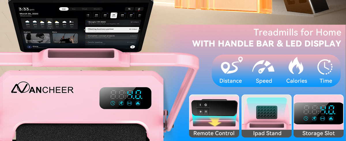 ANCHEER Under-Desk Walking Treadmill – Pink Rose Gold – product detail