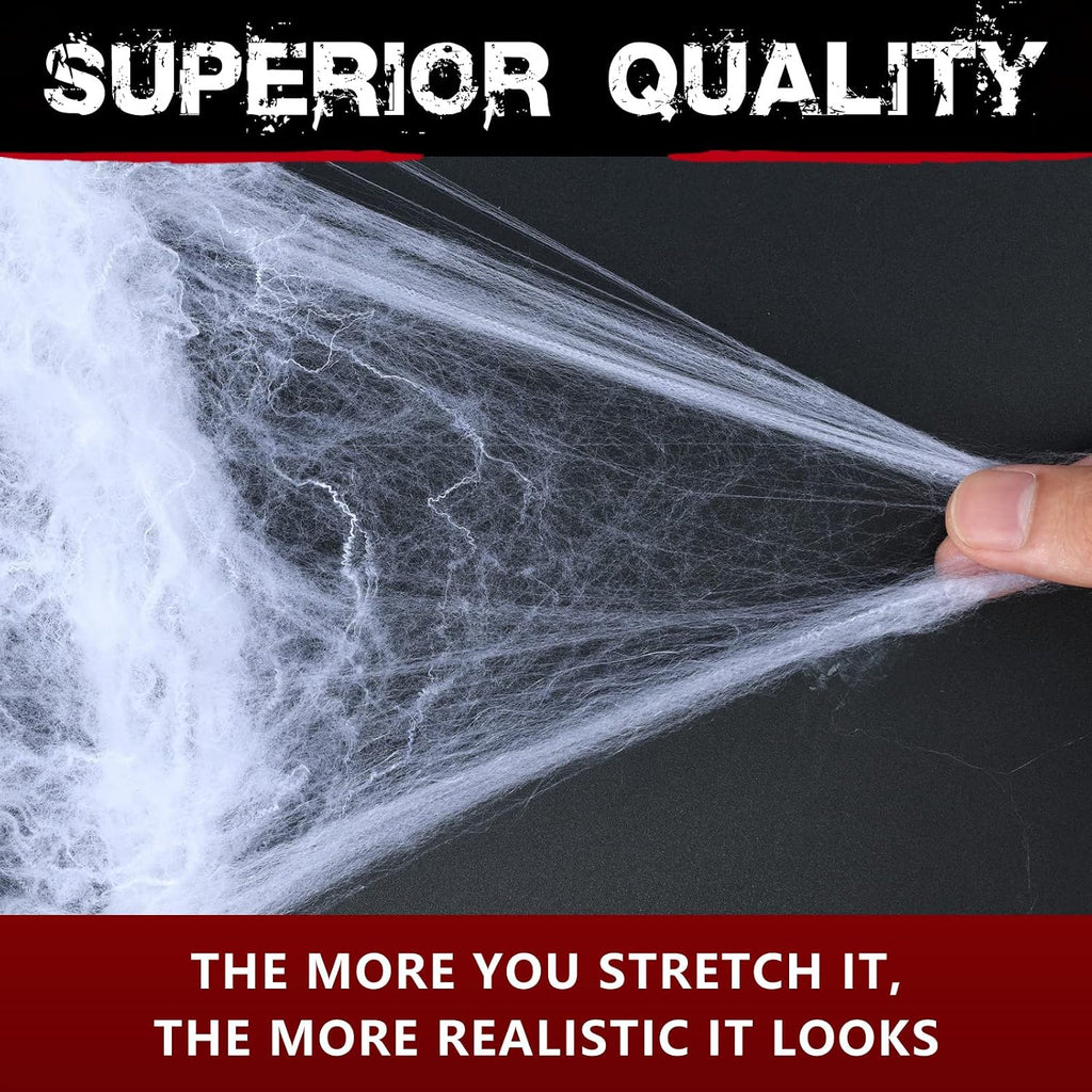 ZPISF Stretchable Halloween Cobwebs with 30 Spiders, Large