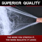 ZPISF Stretchable Halloween Cobwebs with 30 Spiders, Large