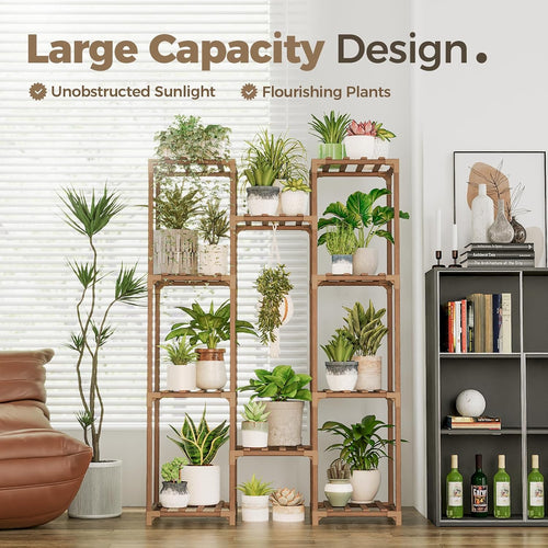 Bamworld Wooden Plant Display Stand, Brown, Cabinet Style