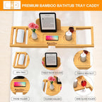 Banlilu Expandable Bamboo Bathtub Tray, Natural