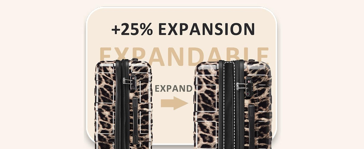 VIVIcity HW-BaoWen-20in Carry-On Suitcase – S (20 In Carry-on), Leopard Print – Leopard Print / S (20 In Carry-on) – product detail