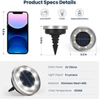 SOLPEX Solar Ground Lights, Cool White, 10-Pack
