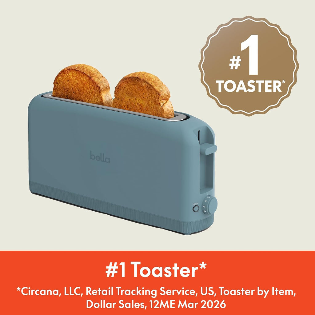 BELLA Fits-Anywhere Slim Toaster, Surf, 2 Slice