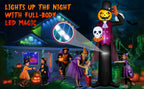 zukakii QM-WS-002 12-Foot Halloween Pumpkin & Ghost & Vampire Inflatable – black – product detail