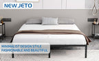 NEW JETO Queen Metal Bed Frame, 14-Inch Platform, Black