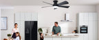 Depuley 42-Inch Ceiling Fan with Dimmable LED Light, Black