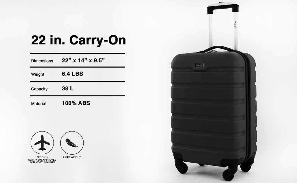 Wrangler Hardside Spinner Carry-On Suitcase – Charcoal – product detail
