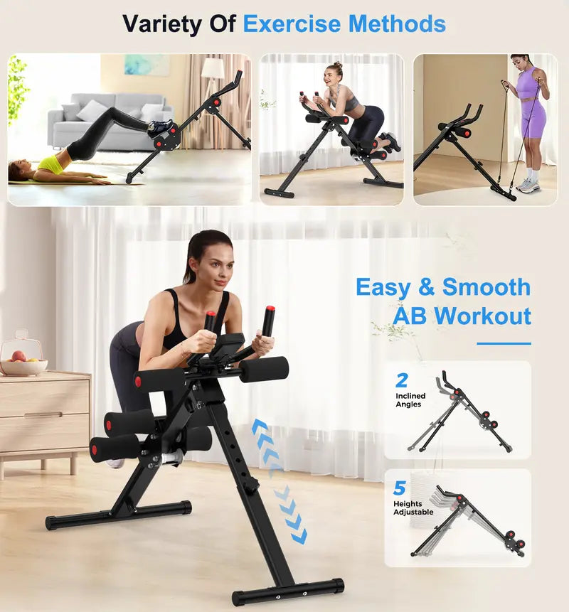 RELIFESPORTS Foldable Ab Machine with LCD Monitor and Resistance Bands - detail 9