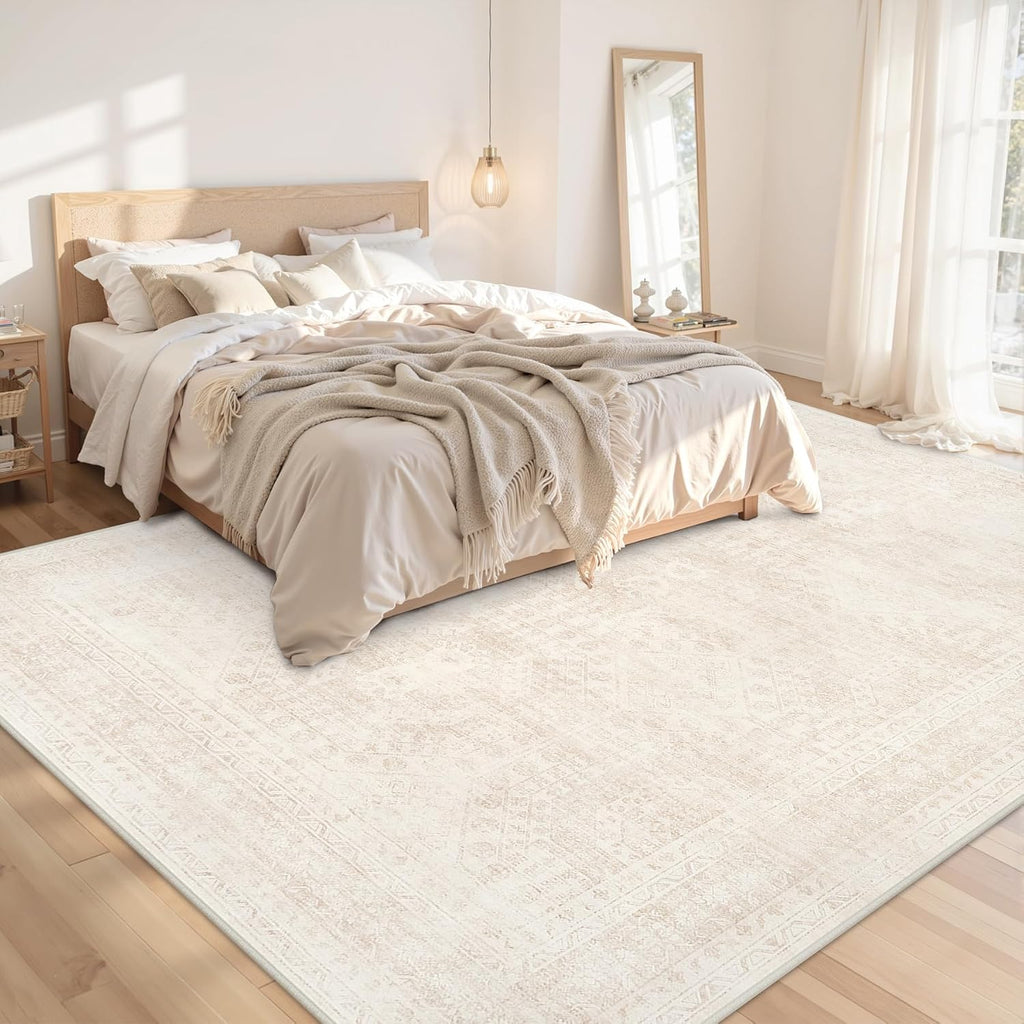 Luxturiy Vintage-Style Area Rug, Beige, 8 x 10 ft