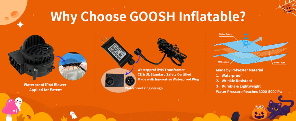 GOOSH 69469 8-Foot Halloween Monster Truck & Ghost & Pumpkin Inflatable – Purple – product detail