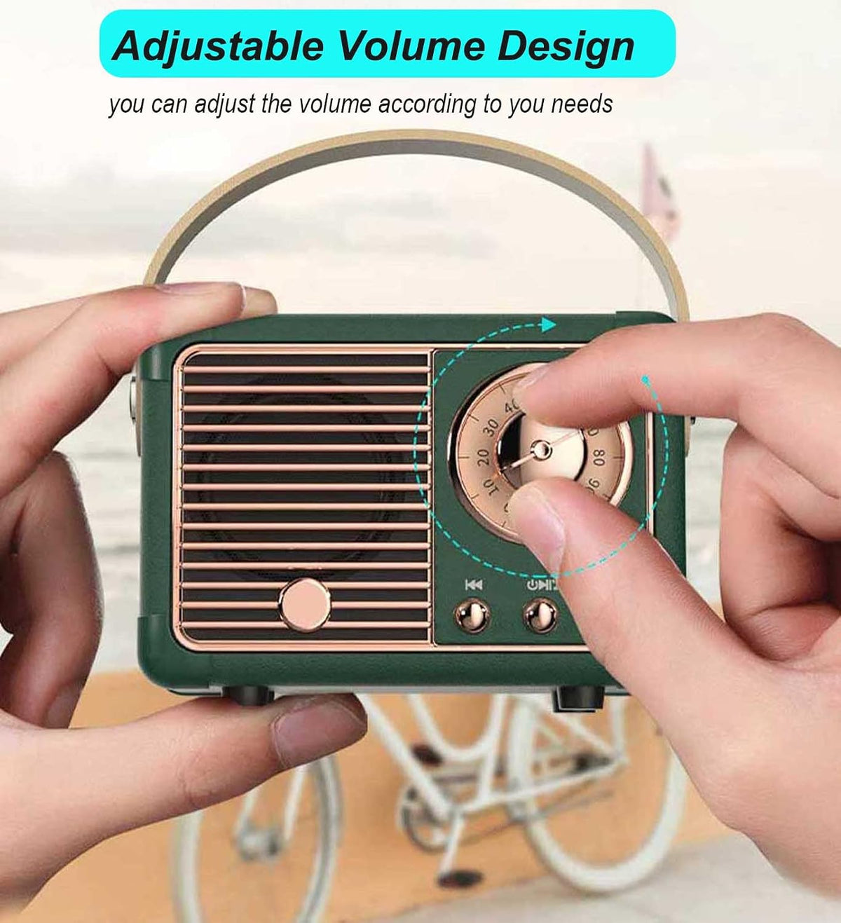 Dosmix Retro-Style Bluetooth Speaker, Green