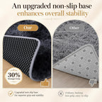 PLHXFR Shag Area Rug, Tie-Dyed Dark Grey, 8 x 10 ft