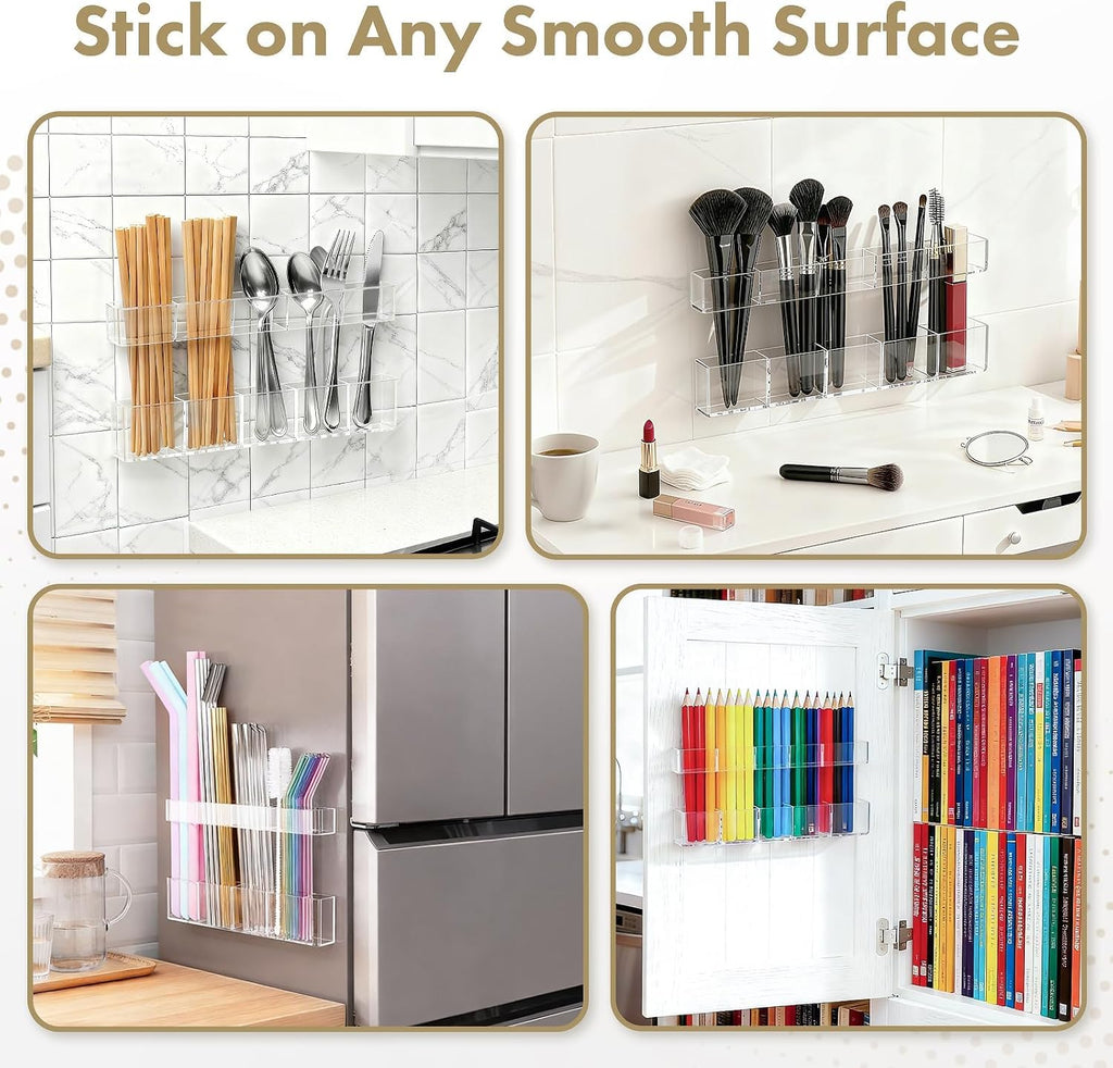 Colormz Clear Acrylic Cabinet-Door Straw Organizer