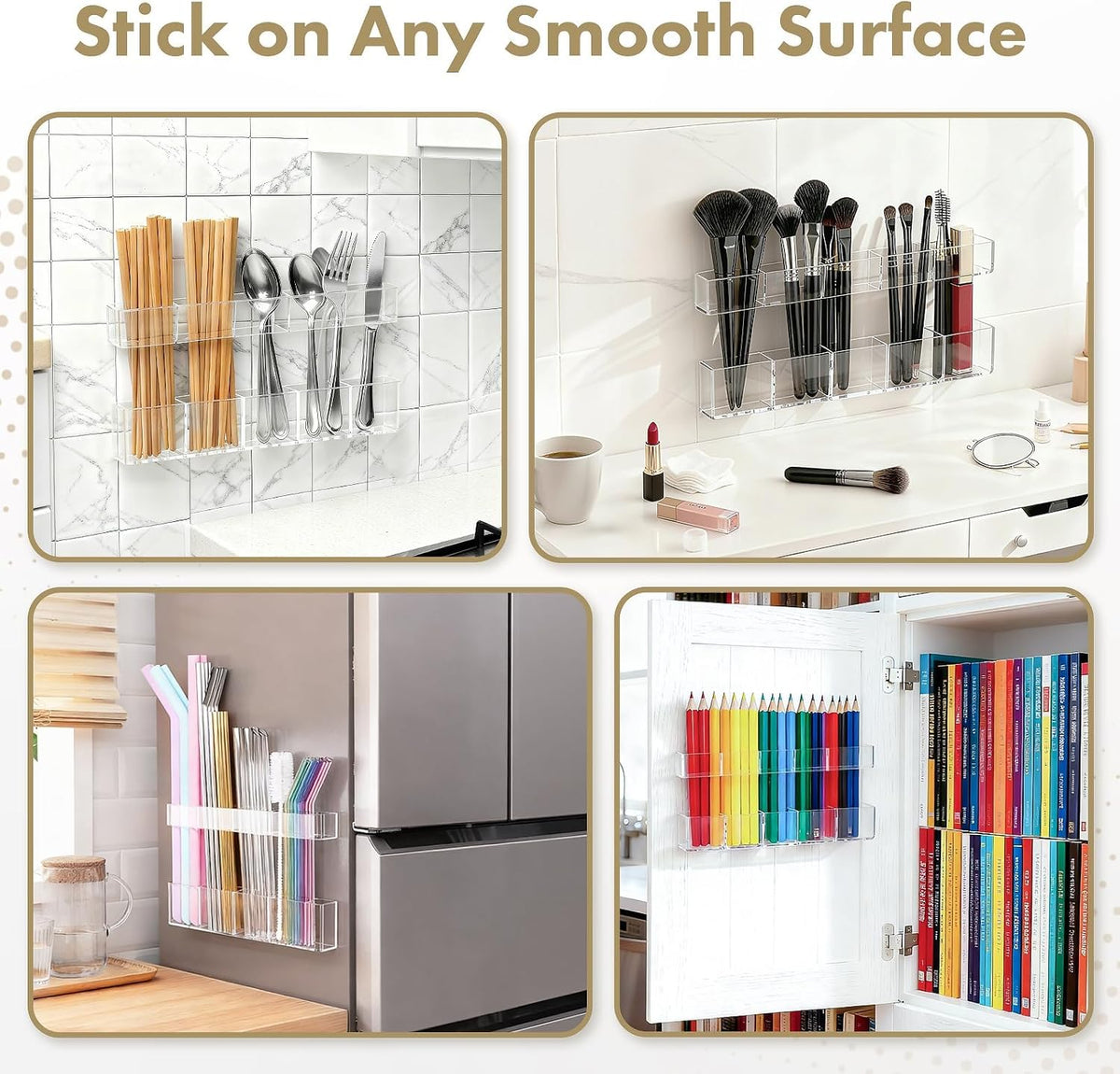Colormz Clear Acrylic Cabinet-Door Straw Organizer