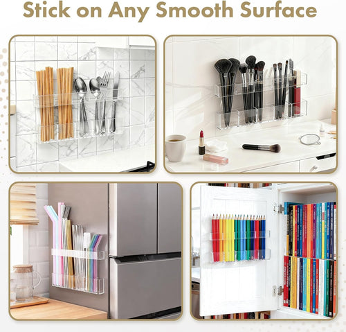 Colormz Clear Acrylic Cabinet-Door Straw Organizer