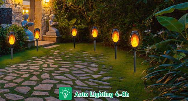 IkeeRuic Solar Flickering-Flame Torch Lights – 6Pack, Orange – 6Pack / Orange – product detail