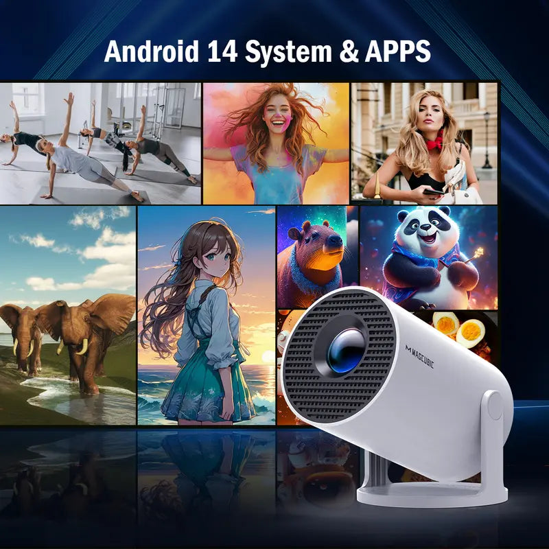 MAGCUBIC HY300Pro Portable 720p Projector, White