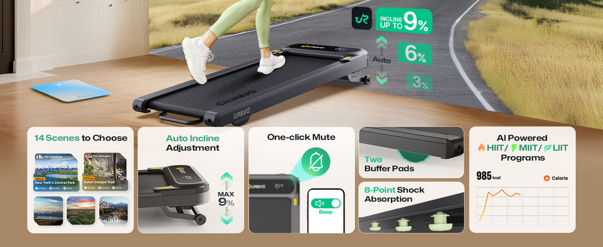 UREVO Spacewalk 3S Under-Desk Walking Treadmill – Black-orange – product detail