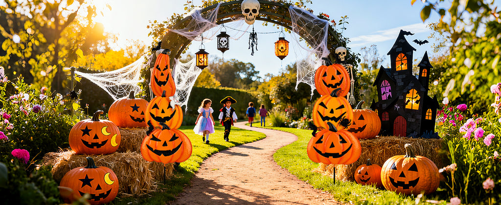Beterzack 628NGDC 2-Set Stackable Metal Pumpkin Yard Stakes – Halloween yard signs – 2 Pack Stacked Pumpkins / Halloween yard signs – product detail