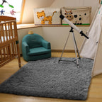 Ophanie Shag Area Rug, Grey, 4 x 6 ft