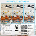 Depuley 42-Inch Ceiling Fan with Dimmable LED Light, Black