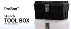 Akro-Mils 09514BLACK 14-Inch ProBox Tool Box with Removable Tray – 1-Pack, Black – Black / 1-Pack – product detail