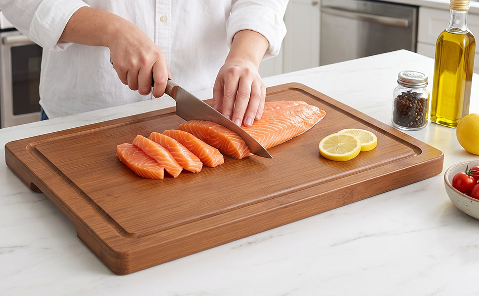 zeawec Carbonized Bamboo Cutting Boards, 3-Piece Set