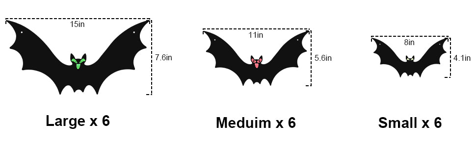 HaWeier 18-Piece Hanging Halloween Bat Set – Black – product detail