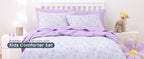 Wake In Cloud Purple Floral Full Comforter Set, 3 Pieces