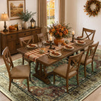 RELEANY Vintage Floral Area Rug, Brick/Brown/Green, 8 x 10 ft