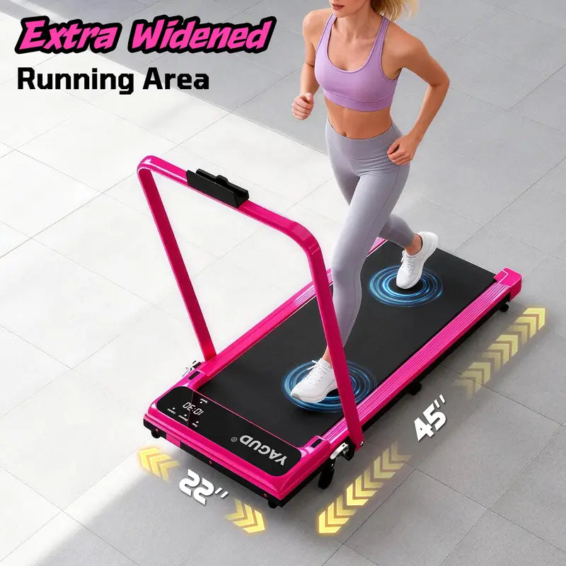 【BACKTOSCHOOL】 YAGUD Foldable Handrail Adjustable Incline Treadmill, Low Noise Motor Walking Pad, 330lbs Weight Capacity, Remote Control & Wheels for Easy mobility, Dual Shock Absorption System Home Gym Equipment, Home Workout Equipment · 13