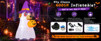 GOOSH 69431 6.2-Foot Halloween Dog & Ghost & Pumpkin Inflatable – White – product detail