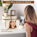 Peakeep Mirror Digital Alarm Clock, Gold