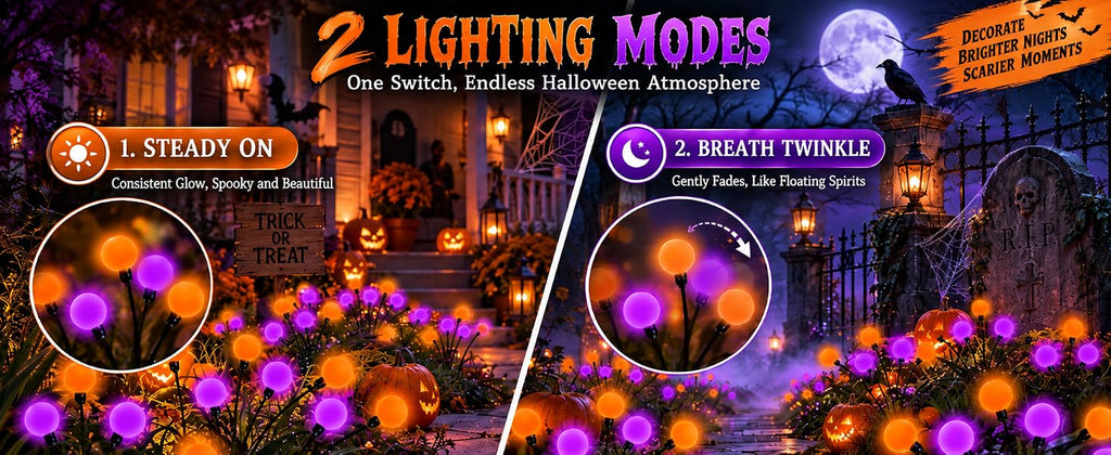 OZS Solar Firefly Garden Lights – 6 Pack, Purple Orange – Purple Orange / 6 Pack – product detail