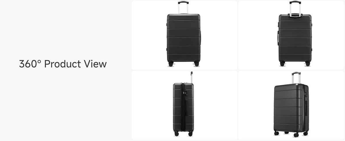YOETEY H1 Hardside Luggage Set – 3-Piece Set, Black – Black / 3-Piece Set – product detail
