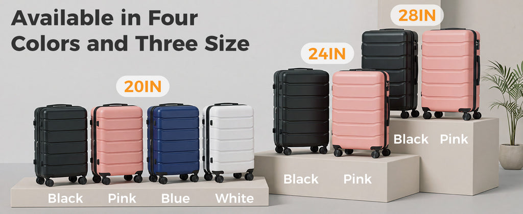 NEWBULIG NV2-2LG-24BK Hardside Suitcase – 24 Inch, Black – Black / 24 Inch – product detail