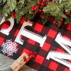 Ivenf Merry Christmas Porch Banners, Red and Black Plaid, Set of 2