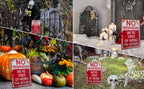 CVNDKN Halloween No Trespassing Metal Sign – 20cm x 30cm (7.8 inches x 11.8 inches), red white – red white / 20cm x 30cm (7.8 inches x 11.8 inches) – product detail