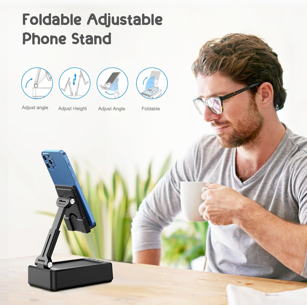 TechGlow Bluetooth Speaker Phone Stand, Black