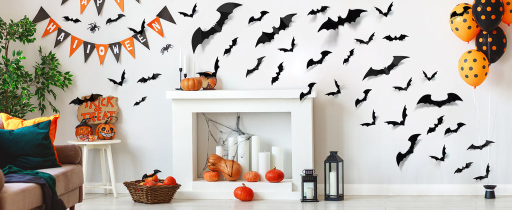 LUDILO Black 3D Bat Wall Decorations, 100 Pieces