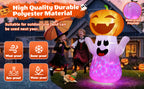 zukakii QM-WS-019 5-Foot Halloween Pumpkin & Ghost Inflatable – White – product detail