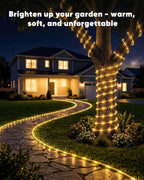 Brightown Solar Rope Lights, Warm White, 39 ft