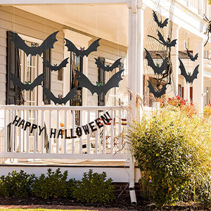 HaWeier 18-Piece Hanging Halloween Bat Set – Black – product detail