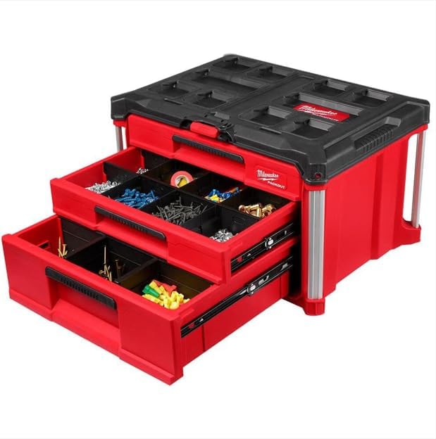 Milwaukee 48-22-8447 PACKOUT 3-Drawer Multi-Depth Tool Organizer – red – product detail
